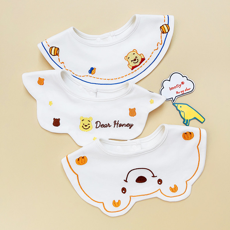 Baby mouth towel Boy baby cotton gauze 360 degrees rotates around the newborn anti - spit milk pocket