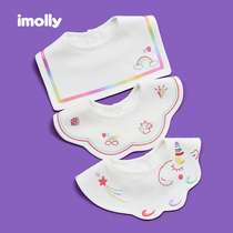 ins baby girl saliva towel cotton baby bib embroidery 360 degree rotating petal bib cute Korean version of bib