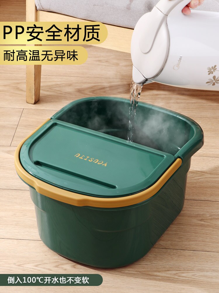 Light and luxurious foot bucket Home calf Dormitory Foot tub Foot Tub Wash plastic thickened Deepwater massage with high health and wellness massage