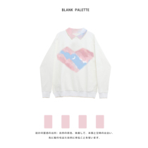 Blank Palette) Original Pink Sky Sweatshirt Woman Design Sensation Small Crowd Fried Street Senior Sensation Spring Autumn