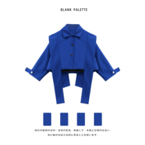 Blank palette) Klein Blues blouses blouses blouses Fall fried street jacket design sensation small crowd sloth