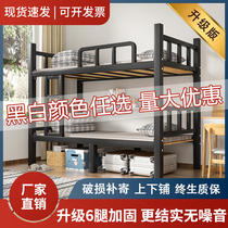 Bunk bunk bed reinforced adult iron bed double staff dormitory bunk bed school iron frame high and low iron bed