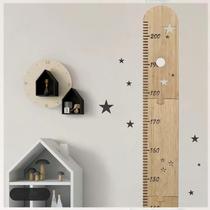 Nordic style spliced ​​wooden board height ruler childrens room decoration stars wooden growth hanging ruler photography props wall stickers