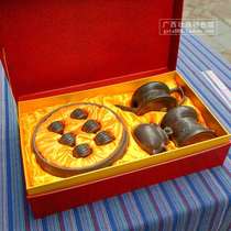 New Guangxi ethnic characteristic business gifts Qinzhou Nixing Pottery Zhuang Bronze Drum Kung Fu Tea Set 10-piece Gift Factory