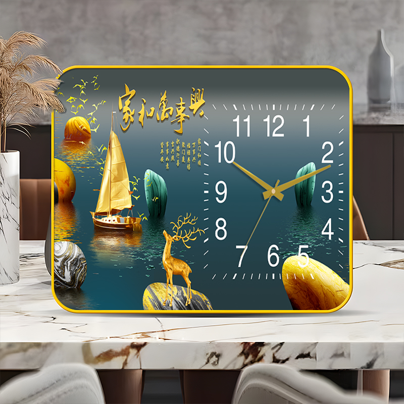 Seat Bell Desk Clock Home Desktop Desktop Clock Living Room Light Extravagant Placing Atmospheric Seat Clock Brief Pendulum Clock Pendulum Clock Pendulum-Taobao