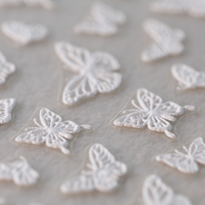 Internet celebrity popular Japanese manicure butterfly sticker zebra pattern BAO WEN lace ultra-thin super docile three-dimensional embossed texture