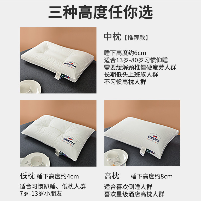 Cotton Pillow Core, Cervical Spine Protection, Aids Sleep, Comfortable for Girls to Sleep, Suitable for Adults and Students in Dormitories, Low Profile, Pair Pack for Men