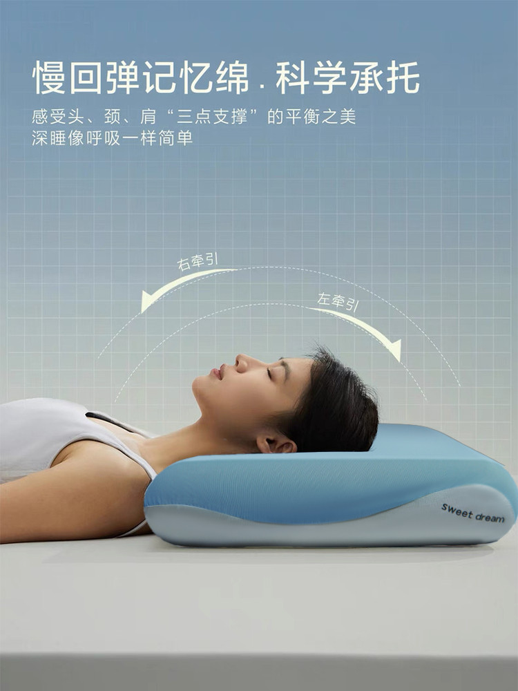 Deep Sleep Zero-Pressure Memory Foam Double Long Pillow, Cervical Spine Protection, Sleep Aid, Home Long Pillow Core, Integrated Adult Couple Model