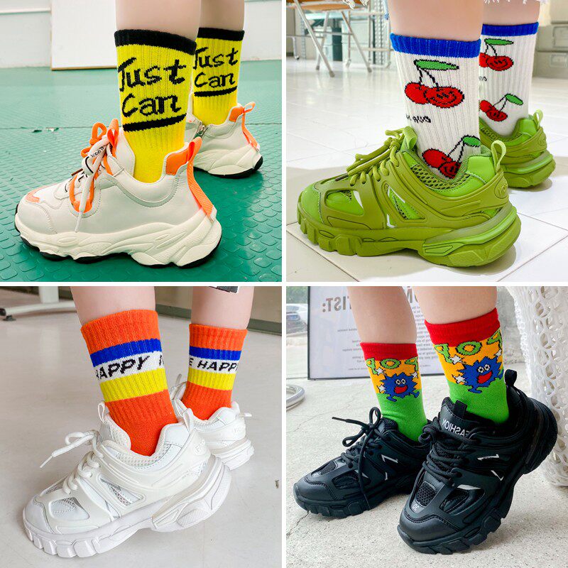 Children Boy Boomer Socks Girl Baby Midbarrel Socks BIG BOY STREET DANCE SOCKS SPRING AUTUMN SLIM AUTUMN COTTON AUTUMN WINTER