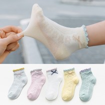 Girl Socks Summer Thin PURE COTTON SPRING AUTUMN WOMENS BABY GIRL BUTTERFLY KNOT SUMMER FEMALE BABY SHORT SOCKS