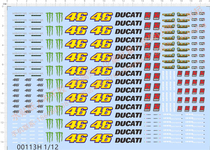 Motorcycle model 1:12 Model Yamaha Ducati (collection) special decals (00113H)
