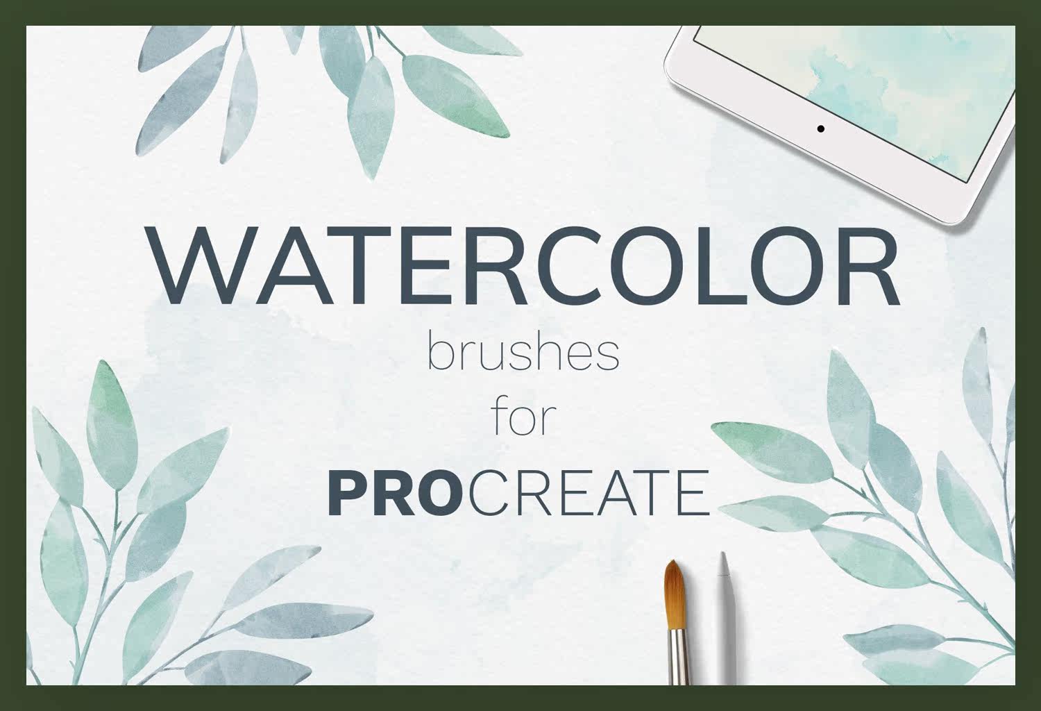 B15 Procreate水彩笔刷ipad水彩背景笔刷 Procreate Watercolor Brush Set 彩月