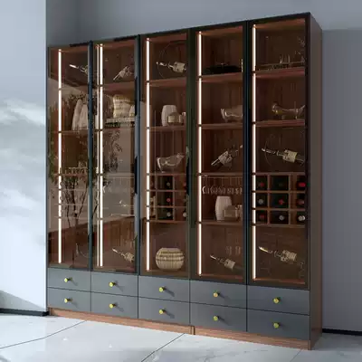 Light luxury wine cabinet, dining cabinet, modern and simple integrated glass door, living room, small wine cabinet, custom display cabinet