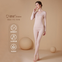 Duvet Warm Underwear Suit Women 2023 Early Spring New Wool Silk Patches Green And Young Anti Cold Autumn Clothes Pants