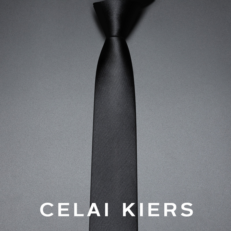 Celai Kiers Men's Tie Trendy Korean Style Formal Hand-Tied Black Slim Narrow Fashionable Light Luxury Gift Box