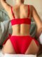 2022 new hard cup bikini solid color swimsuit European and American backless women knotted sexy hot girls on the beach vacation bikini
