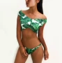 2018ins bikini lá chia áo tắm nữ bikini một bên giày thể thao áo tắm châu Âu và Mỹ bikini đi biển đẹp 2020 kín đáo