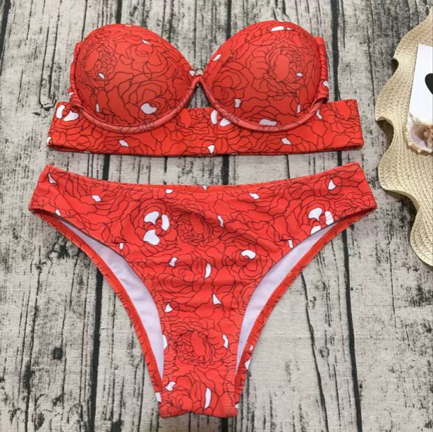 2018 tốc độ bán bikini mới châu Âu và Mỹ màu đen túi cứng chia áo tắm nữ đồ bơi bikini