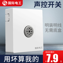 Surface mounted sound and light control Induction delay switch panel voice control corridor intelligent two-in-one with light sensing automatic switch