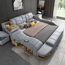 Tatami bed master bedroom modern simple cloth bed double bed light luxury massage technology cloth bed multifunctional wedding bed