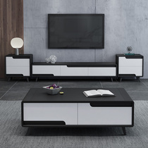 Nordic coffee table TV cabinet set modern simple living room furniture combination light luxury storage side cabinet set
