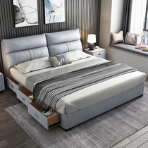 Technology cloth bed master bed modern simple small apartment double bed soft bag bed light luxury Nordic disposable cloth bed