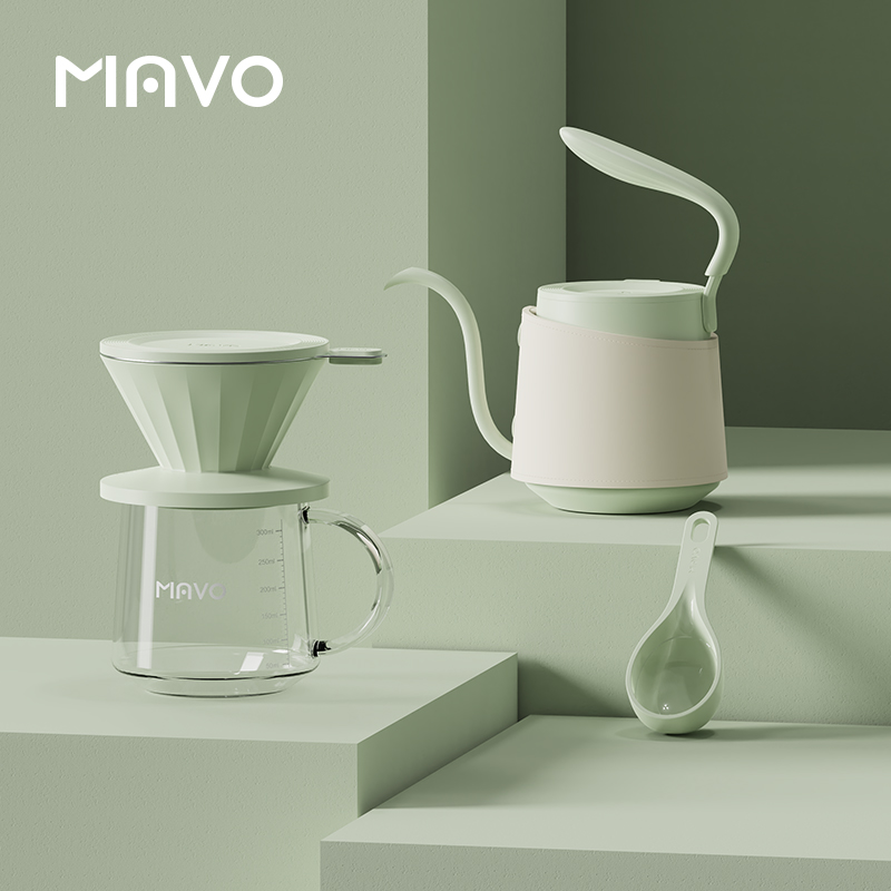 MAVO Small Whale hand flush coffee maker Akers Flush Pot Sharing Jug Filter Cup Coffee Appliance Suit Home Portable-Taobao