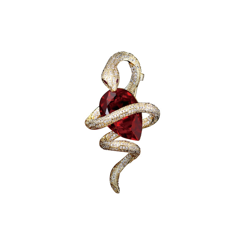 2025 New Brooch, High-End, Exquisite, Fashionable, Luxurious, Elegant, Gold Snake with Pearl, Niche Design, Unique Pin Accessory