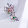 Flower Elf Crystal Butterfly Brooch Women's High-End Unique Pin Coat Suit Matching Accessories Birthday Gift