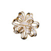 Japanese and Korean Fashion Copper Inlaid Zircon Flower Brooch, Personalized and Creative, Elegant Suit and Cheongsam Brooch Accessory, Wedding Corsage