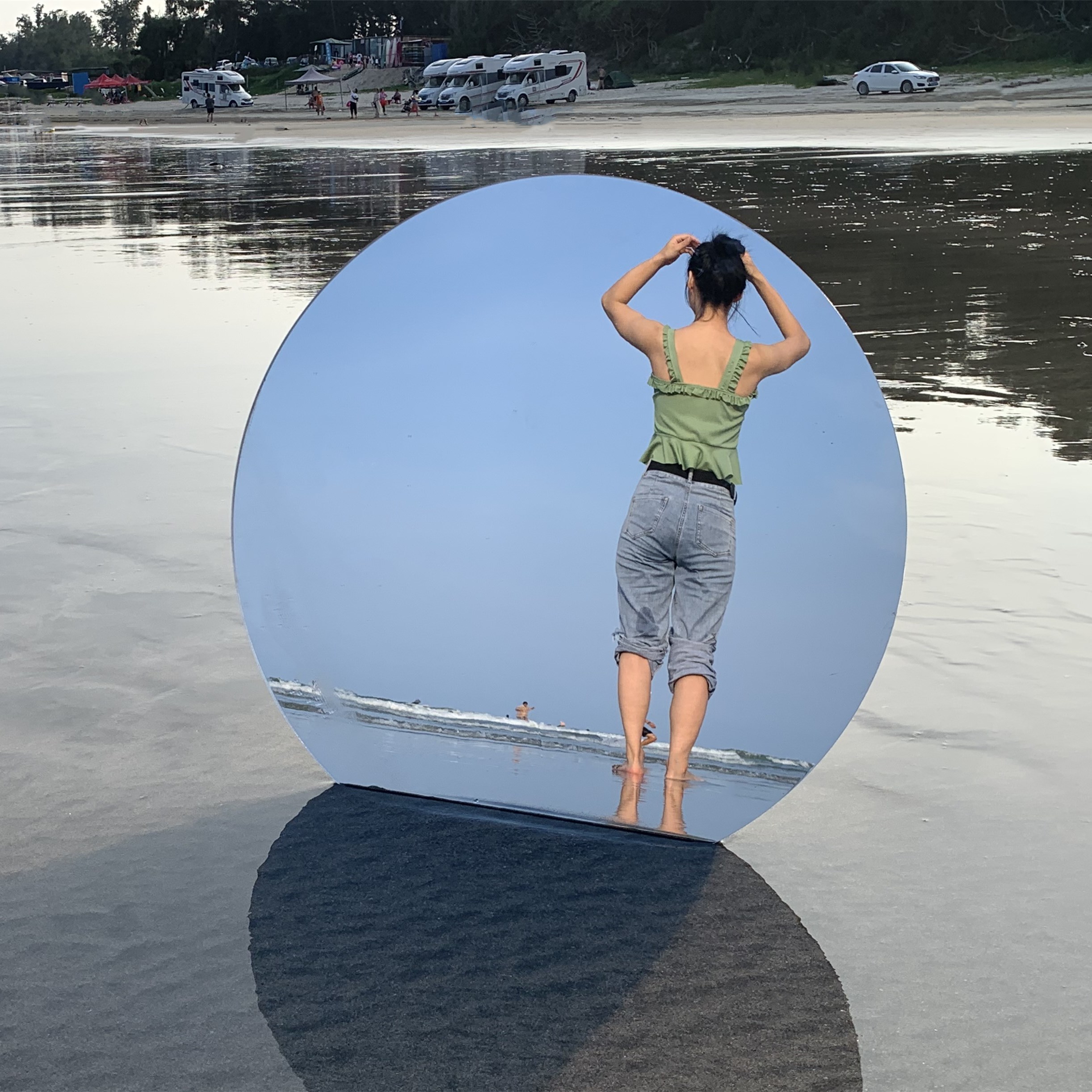 Customized acrylic mirror panel Semi lens single - facade mirror mirror