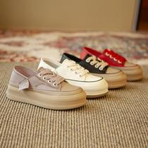 Genuine leather cowhide flat casual shoes for women spring and summer new style comfortable breathable one-shoe two-wear single shoe