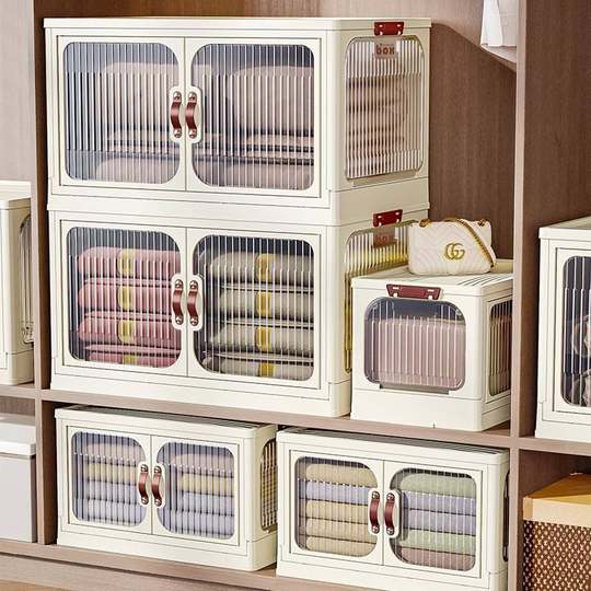 Plastic Foldable Cabinet, No Installation Required, Storage Cabinet for Baby Books, Clothes, Toys, Organizer, Children's Snack Storage Box