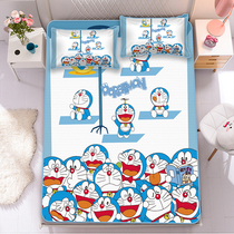 Children Cartoon Blue Fat Sub Summer Ice Silk Cool Mat 2 Three Sets Student Dormitory Bites Cat 0 9m 9m Ice Silk Soft Mat