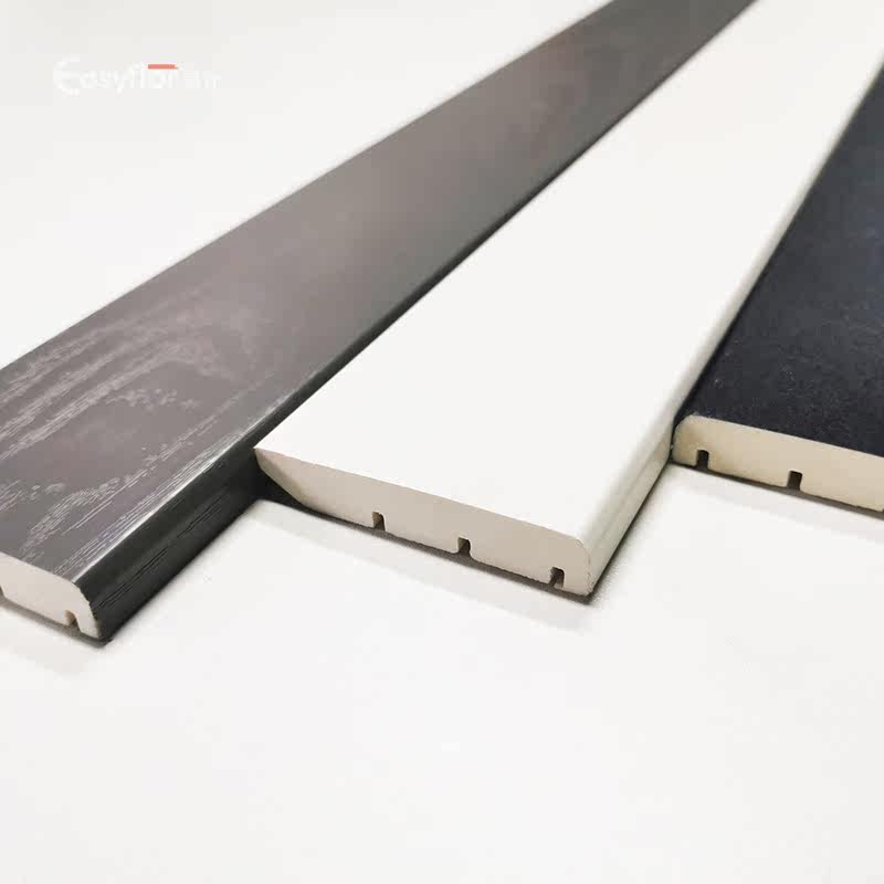 Yishi stone crystal floor heating floor special stone plastic skirting board T foot line corner line skirting line black and white gray non-SPC