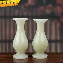High-end star point lighting stone small vase ornaments jade vase living room mysterious jade cabinet ancient museum rack ornaments housewarming
