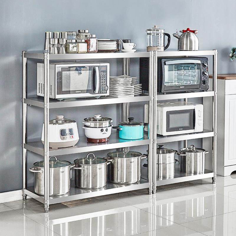 Microwave oven shelve Home kitchen 50 50 60 80110130c m 80110130c m-functional stainless steel storage cabinet