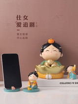 Station Desktop Decorations Gufeng Tangshi Womens Mobile Phone Bracket Office Cute Car Little Mercy Girl Presents