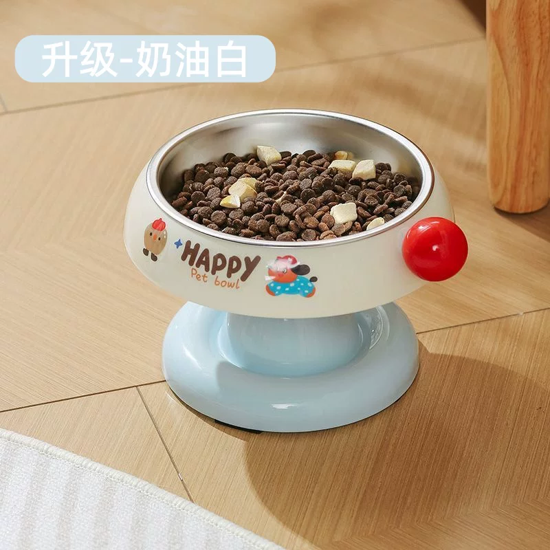 Кошачья миска, миска для собаки, миска для риса кошки, миска для воды, миска из нержавеющей стали для пищи, защита шейного позвонка, миска для собаки большого диаметра на возвышении