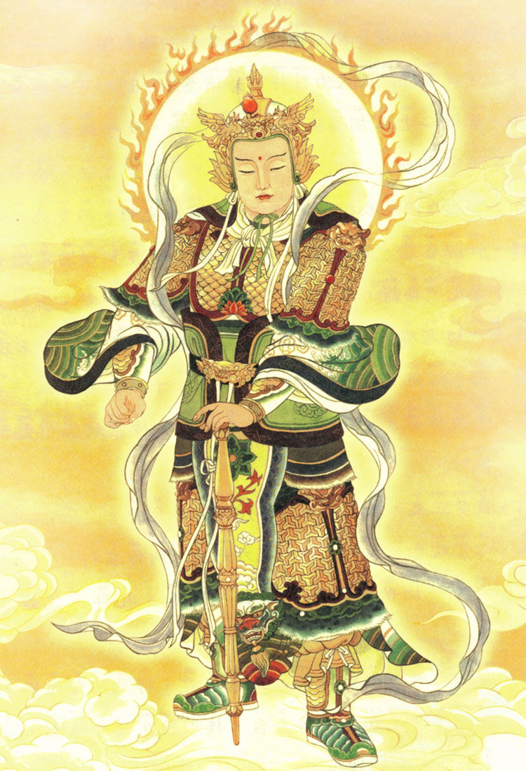 Weituo Bodhisattva portrait Buddha painting Buddha painting photo paper plastic-sealed crystal set table Weituo prints custom