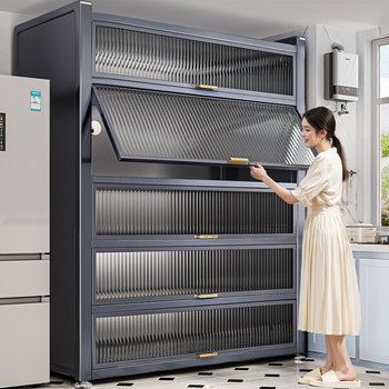 New Kitchen Storage Rack, Multi-Functional Storage Cabinet, Wall-Mounted Integrated Storage Cabinet, Electrical Appliances, Seasoning Bowl Rack, Cabinet