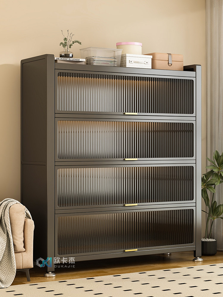 Oukajie Household Storage Cabinet, Storage Locker, Widened Room Floor-Standing Shelf, Balcony Living Room Miscellaneous Cabinet, Large Capacity