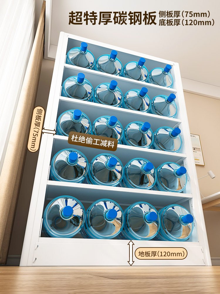 Steel Bookshelf for Home Living Room, Children's Bookcase, Wrought Iron Floor-Standing Storage Rack, Modern Minimalist Library Bookshelf