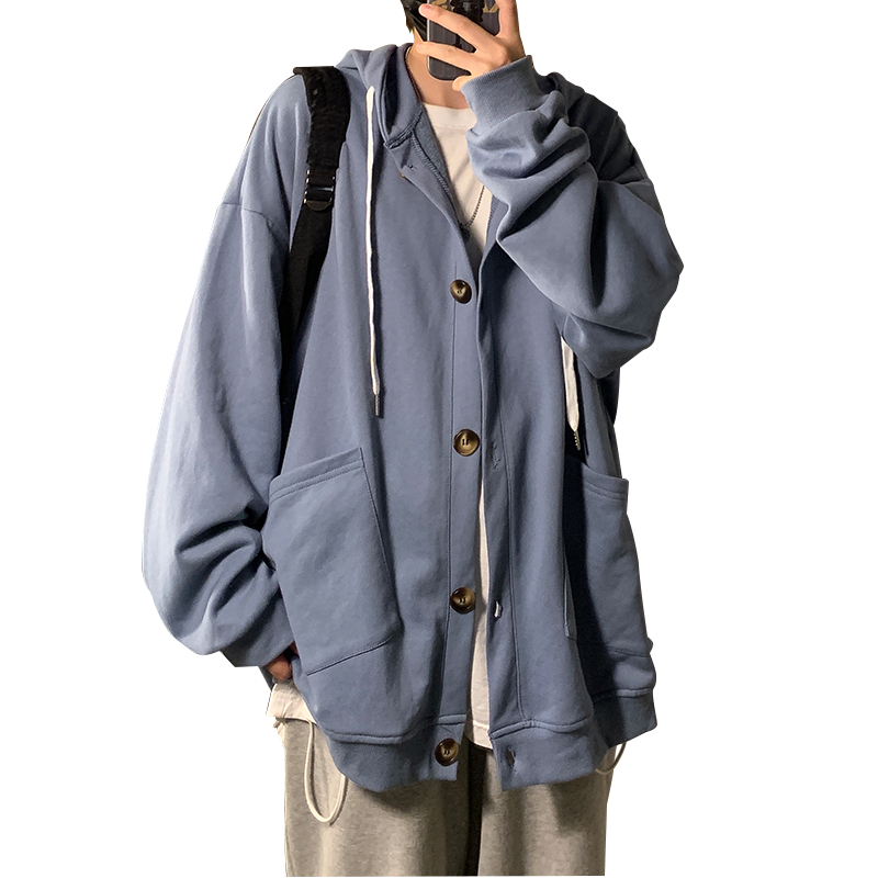 加絨加厚連帽運動衫男開衫秋冬ins潮流潮牌秋季寬鬆港風hiphop外套 加絨加厚連帽運動衫男開衫秋冬ins潮流潮牌秋季寬鬆港風hiphop外套