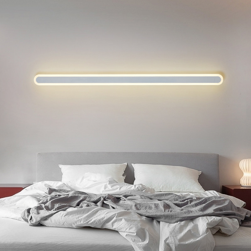 Strip led wall lamp Living room Bedroom Bedroom headlights Extreme minimalist modern line Aisle Balcony Creative Wall Luminaire-Taobao