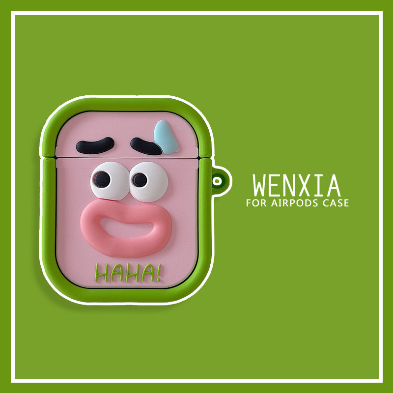 Wenxia ins to blame sausage mouth Stream sweat expression Applicable Airpods protective sleeve Apple wireless Bluetooth headphone sleeve Airpods3 generation Pro2 creative silicone gel soft new cute girl