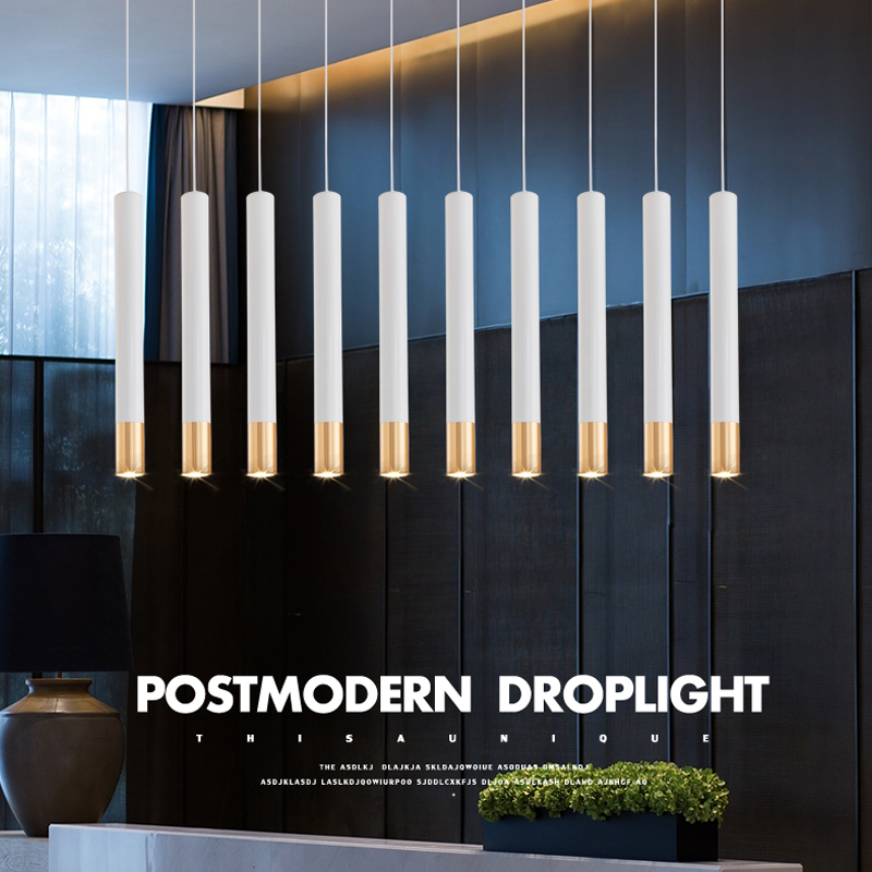 Simple Restaurant Long Downlight Cylindrical Bar Lights Front Lamp Artistic Long Down Lights Cylindrical Lights
