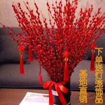 Cash Silver Lyu Dried Flowers Real Flowers Fresh Branches Red Silver Willow Flowers in Flowers Living Dining Room Interior Decoration