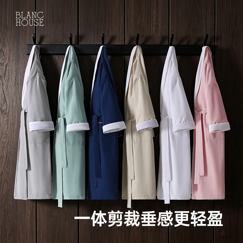 Double-Layer Bathrobe, Thickened, Absorbent, Quick-Drying, Soft, Skin-Friendly, Breathable, Unisex Couple Bath Towel, Bathrobe, Loungewear, Casual Wear Double-Layer Bathrobe, Thickened, Absorbent, Quick-Drying, Soft, Skin-Friendly, Breathable, Unisex Couple Bath Towel, Bathrobe, Loungewear, Casual Wear