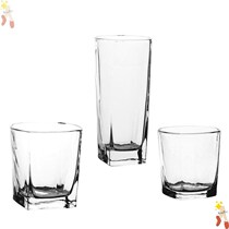 Heat resistant thickened steel transparent glass cup No cover boiled water cup Home juice Cup Euro style quadrilateral cup 10 send